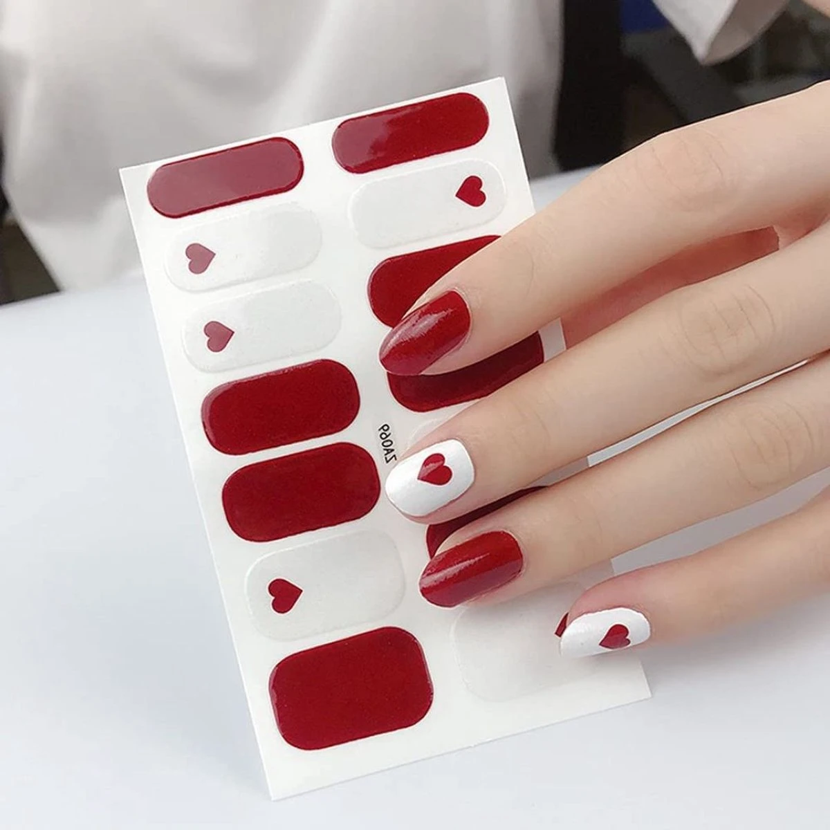 GUAPÀ® Nagelstickers & Nail Wraps - Nagelstickers Hartjes En Vormpjes - Nail Art - Nagel Folie - Diverse Kleuren Nail Wrap - 20 Vellen Nagelstickers - Afbeelding 8