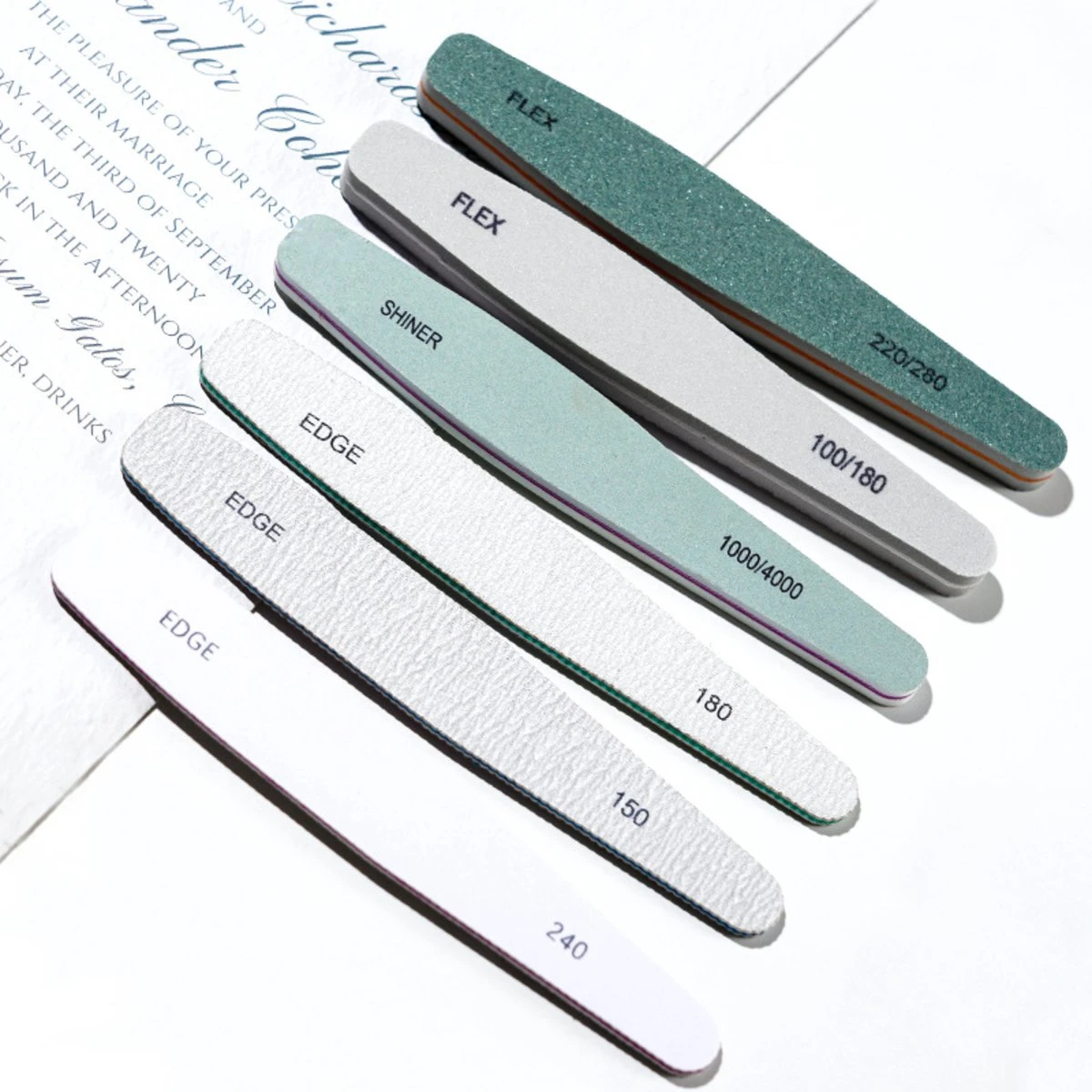 YUBBI 6 Stuks Nagelvijl Zebra Vijl - Manicure Set - Buffer - Polijsten - 100/180 Grit - 150/180/240 Grit - 1000/4000 Grit - 220/280 - Afbeelding 5