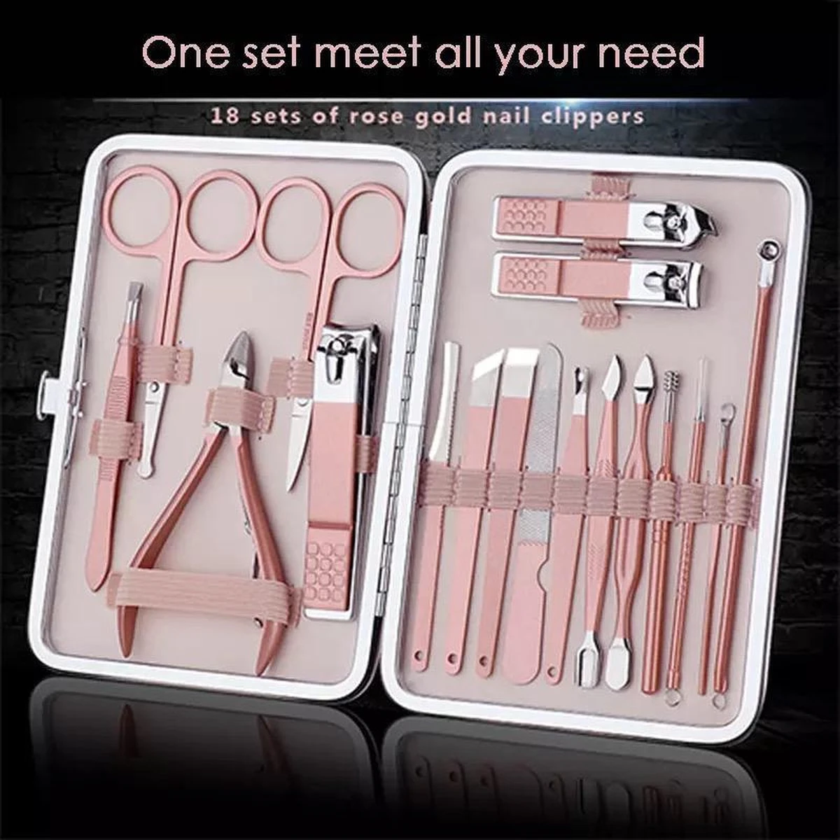 Luxe 18-delige Manicure Set - Manicure Pedicure Set- Nagelverzorging- Met Opbergetui - Afbeelding 10