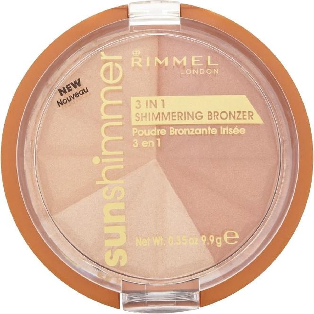 Rimmel London Rimmel - SunShimmer 3 In 1 Shimmering Bronzer Lustrous Powder 9.9 G 1 Gold Princess - - Afbeelding 4