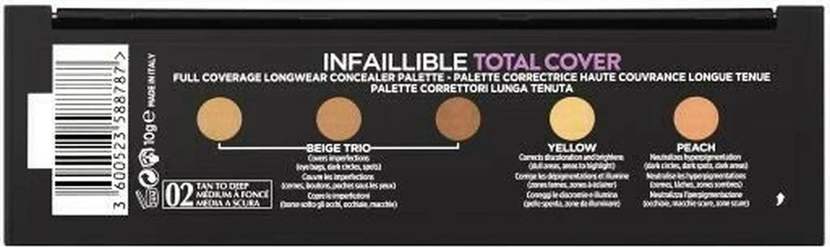 L'Oréal Paris LMU Inf.TCover Conceal.palette 2 Dark S Concealermake-up - Afbeelding 3
