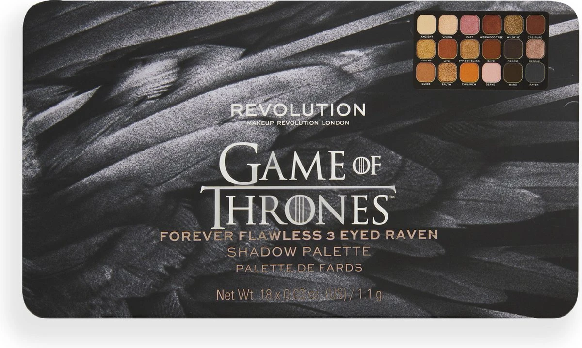 Makeup Revolution X Game Of Thrones 3 Eyed Raven Forever Flawless Shadow Palette - Oogschaduw Palette - Afbeelding 4