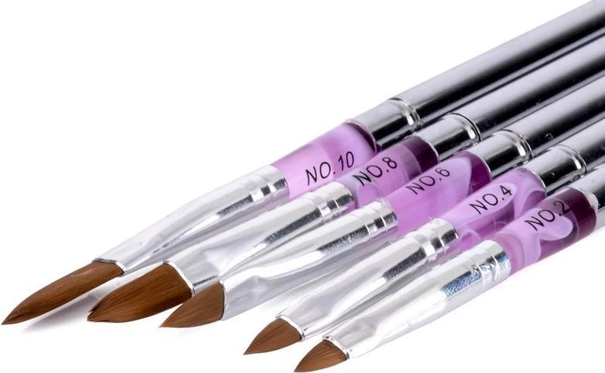 Merkloos Kwalitatieve Acryl Penseel - Nageldecoratie Pen - #8 Pink Diamond - Afbeelding 4