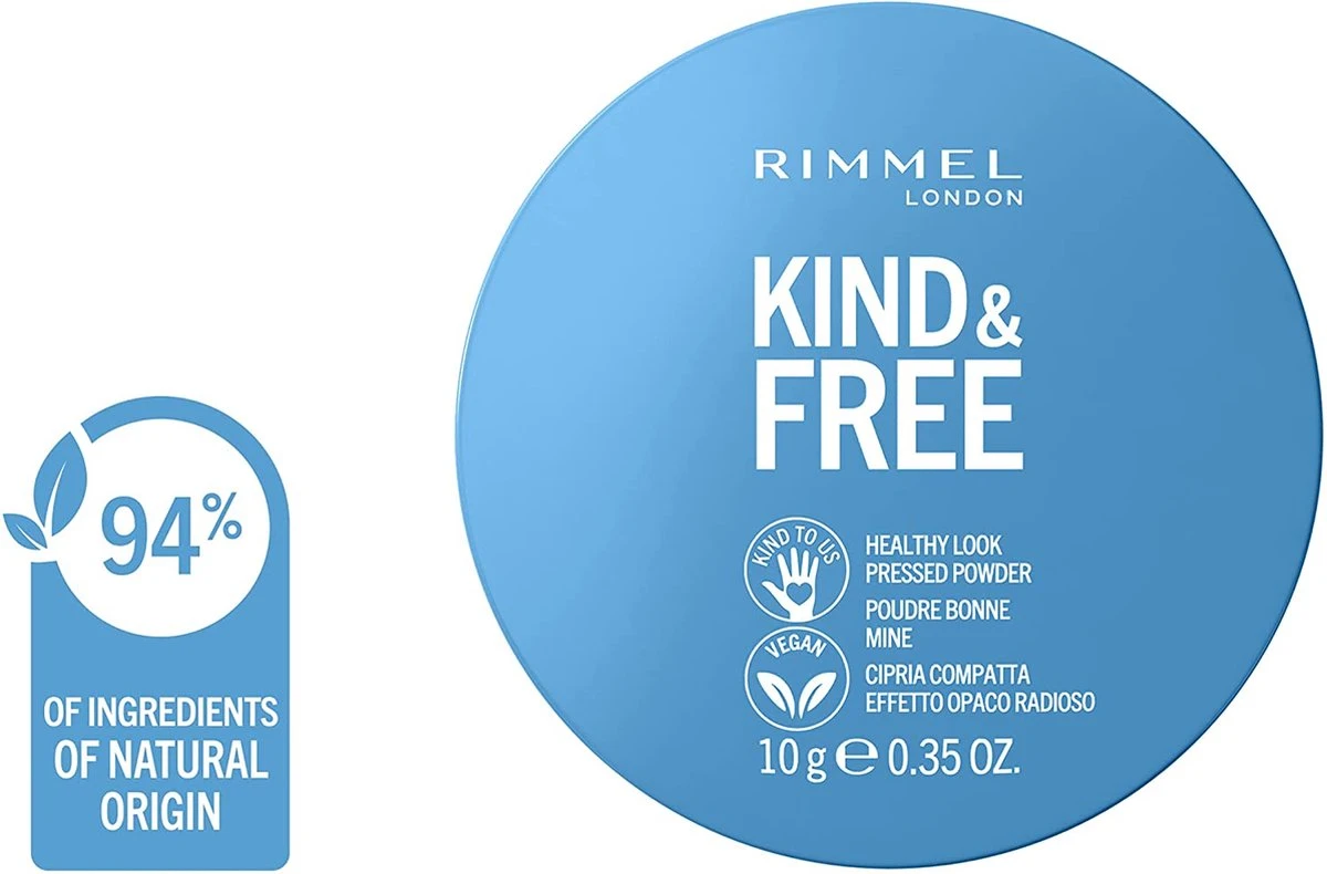 Rimmel London KIND & FREE Vegan Pressed Powder Gezichtspoeder 01 Translucent - Afbeelding 6