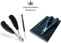 Christian Deluxe® - Professionele Nageltang Set - Nagelriemreiniger - Luxe Giftbox - Nageltang Voor Harde Teennagels - Professionele Nagelknipper - Nageltang Voor Ingegroeide Teennagel - Nageltang Kalknagels - Nagelknipper - Roestvrijstaal