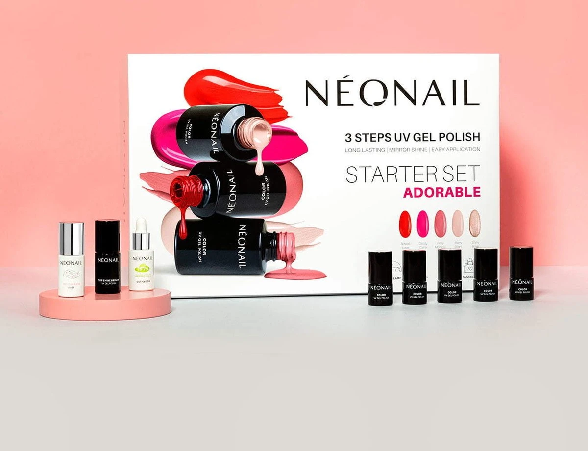 NEONAIL Adorable Starterset Gelnagels | Voor Beginners En Gevorderden | Step By Step | Soak Off | Gellak | Gelpolish