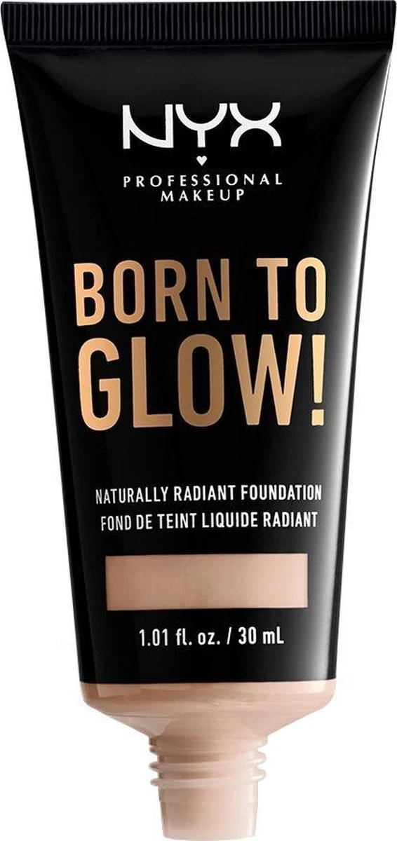 NYX Professional Makeup Born To Glow! Naturally Radiant Foundation - Porcelain BTGRF03 - Foundation - 30 Ml - Afbeelding 2