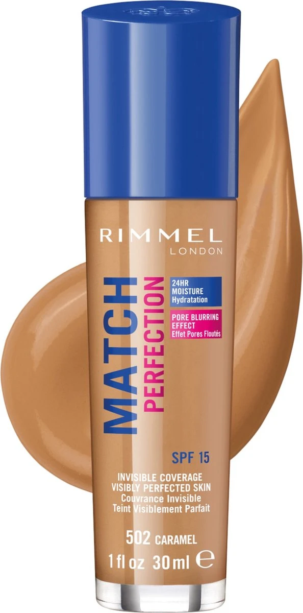Rimmel London Match Perfection Foundation 502 Caramel - Afbeelding 12