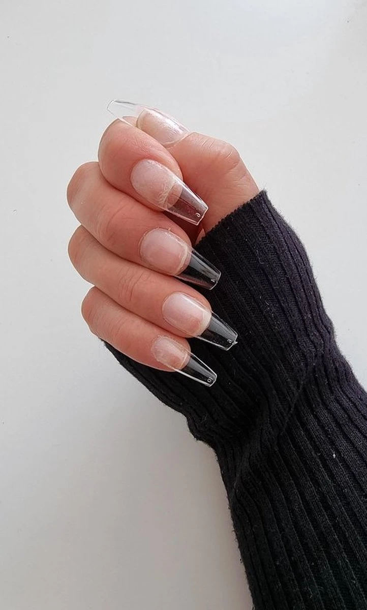 Gel Tips Nail Extension Full Cover Medium Coffin Ballerina False Tips Pre Shaped Nails Nepnagels 240ps Fake Nails- Plaknagels Met Lijm - Nageltips Transparant / Clear Tips + Nagellijm - Afbeelding 4