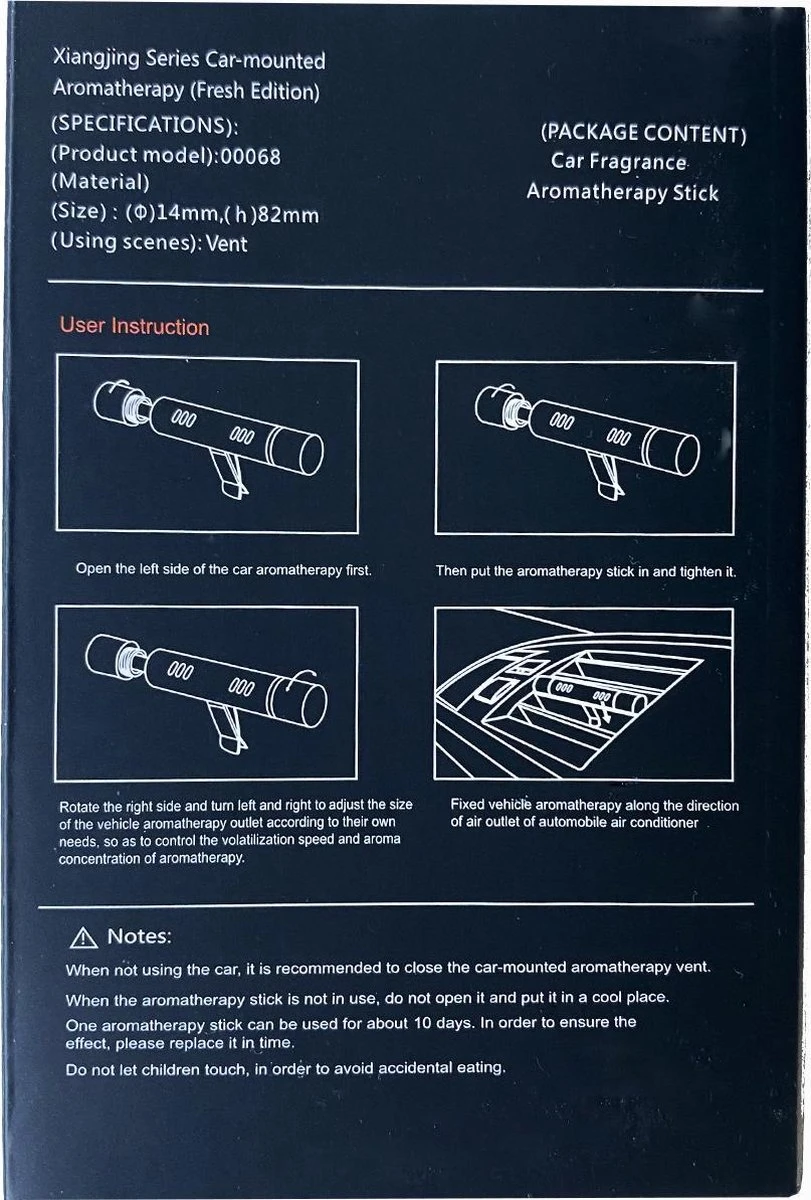 Luxe Auto Luchtverfrisser - 3 Aroma Geuren - Auto Verfrisser - Auto Luchtje - Zwart - Afbeelding 10