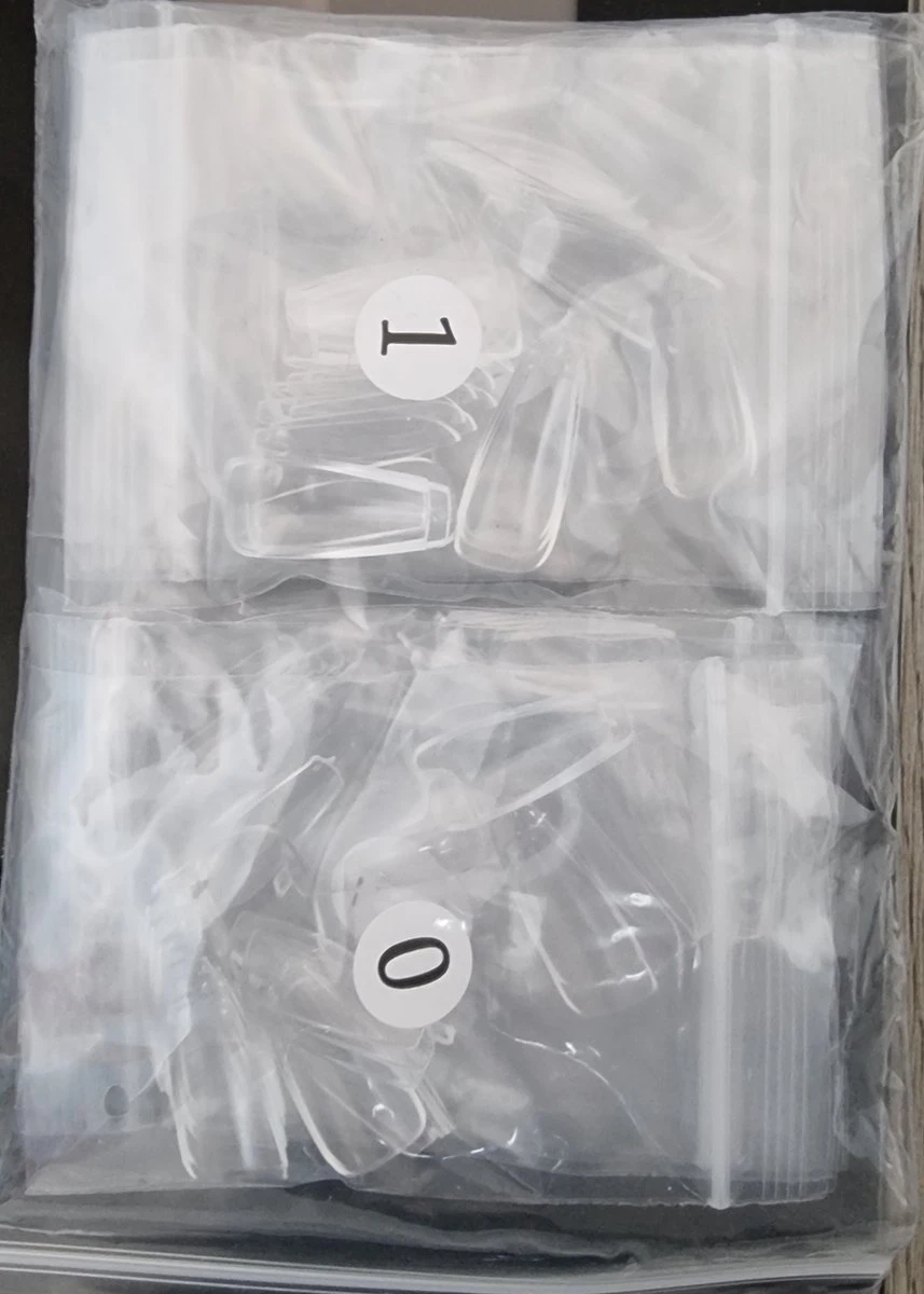 Gel Tips Nail Extension Full Cover Medium Coffin Ballerina False Tips Pre Shaped Nails Nepnagels 240ps Fake Nails- Plaknagels Met Lijm - Nageltips Transparant / Clear Tips + Nagellijm - Afbeelding 3