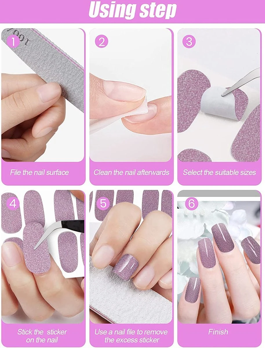 GUAPÀ® Nagelstickers & Nail Wraps - Nagelstickers Hartjes En Vormpjes - Nail Art - Nagel Folie - Diverse Kleuren Nail Wrap - 20 Vellen Nagelstickers - Afbeelding 6