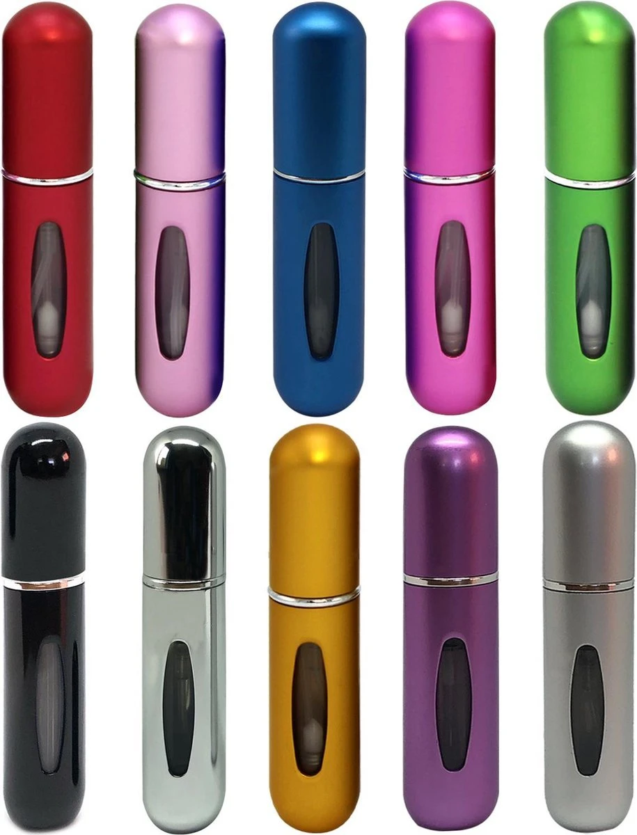 MaxedMore Navulbare Parfumverstuiver 5ml Zilver - 65 Keer Spraybare Parfum Verstuiver - Hervulbaar Tasverstuiver Voor Parfum - Meeneem Mini Geur Flesje Voor Op Reis - Lipstick Formaat Navulbaar Parfumflesje - Afbeelding 3