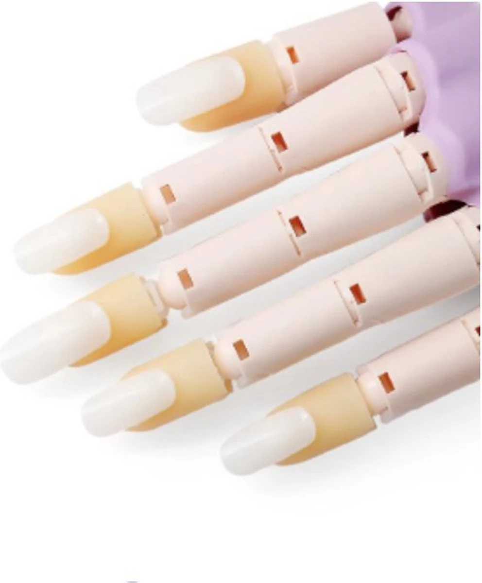 Oefen Nagels - 100 Stuks – Wit – Nailtrainer Tips - Nailtrainer Nagel Oefenhand - Oefenhand Voor Nagels – Nagel Oefenhand – Nailtrainer Refill – Nagel Bedjes Oefenhand - Afbeelding 2